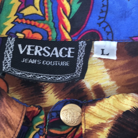 Versace Jeans Couture, Rare 1980s  Versace Shirt, Women’s Size L - Picture 7 of 16